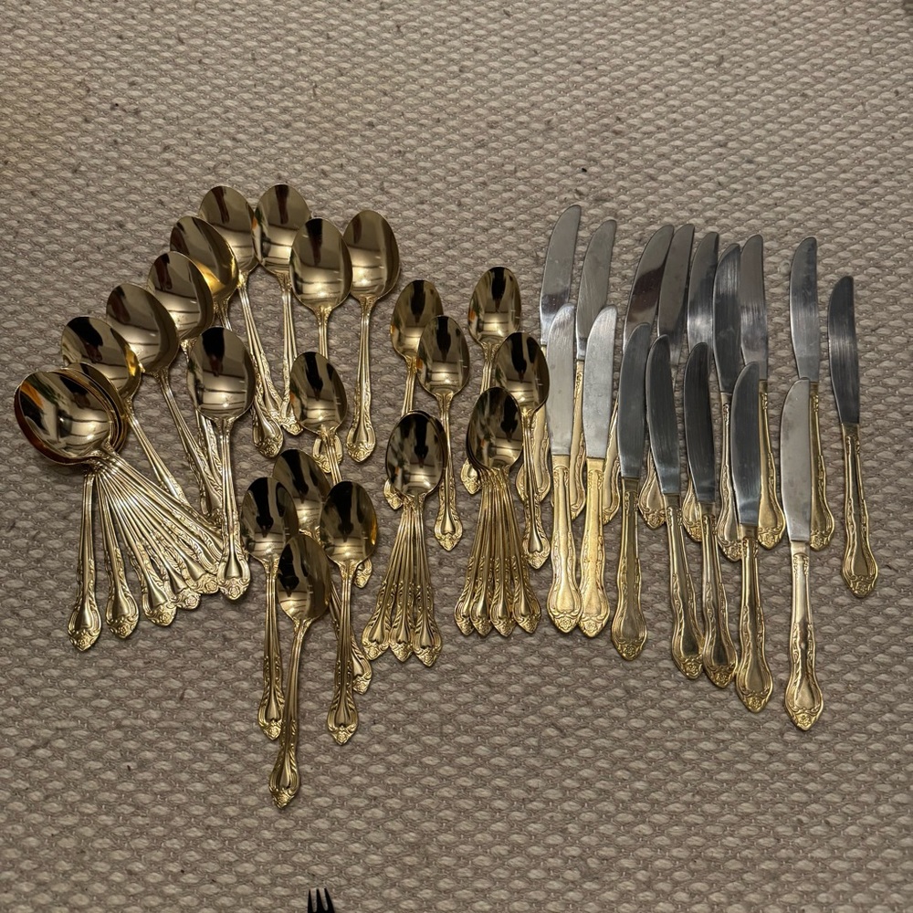 Gold plated International Silver Company marked "International Stainless China